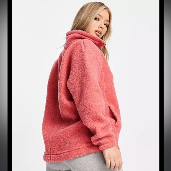 Nike women’s pink therma fit teddy pull over sweatshirt jacket XL - Picture 2 of 13